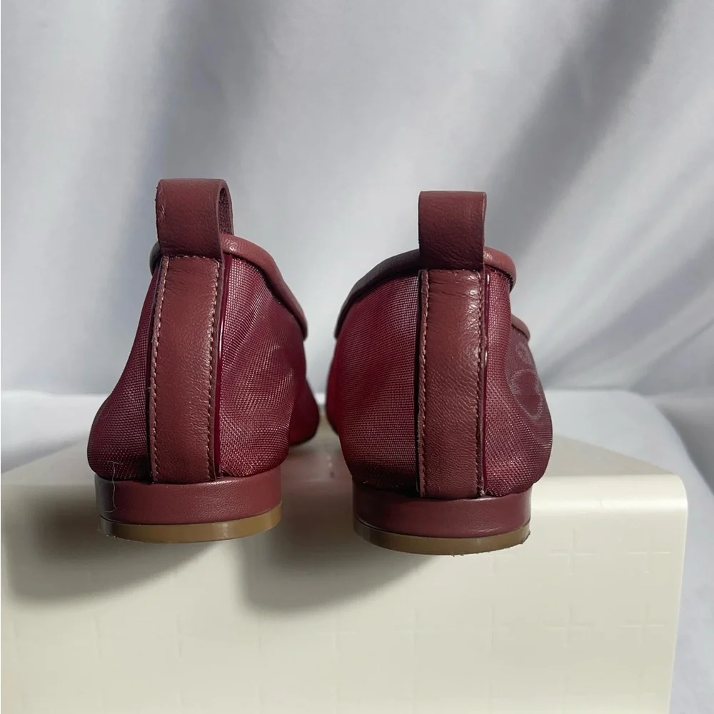 Delman Women's Burgundy Flats - Picture 3 of 5